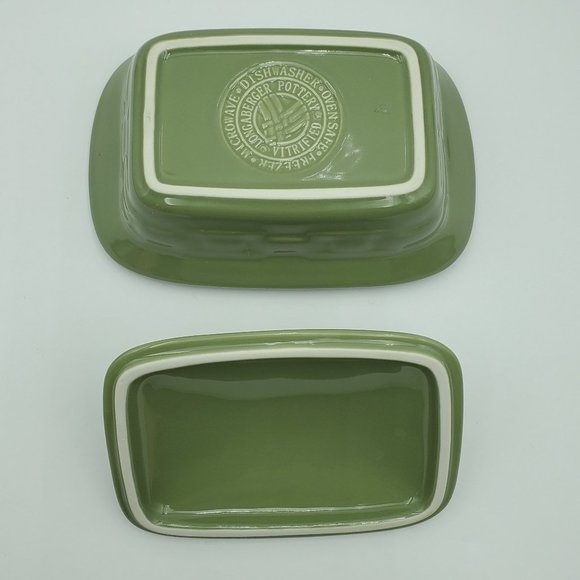 Longaberger Woven Traditions Sage Green Mini Handled Casserole Small Lidded Dish - Picture 4 of 5